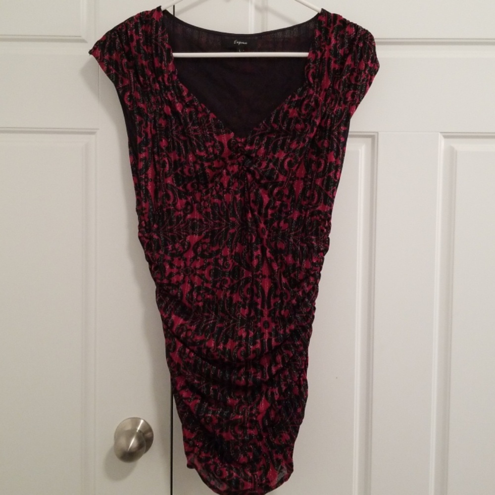 Express black & red blouse size Large
